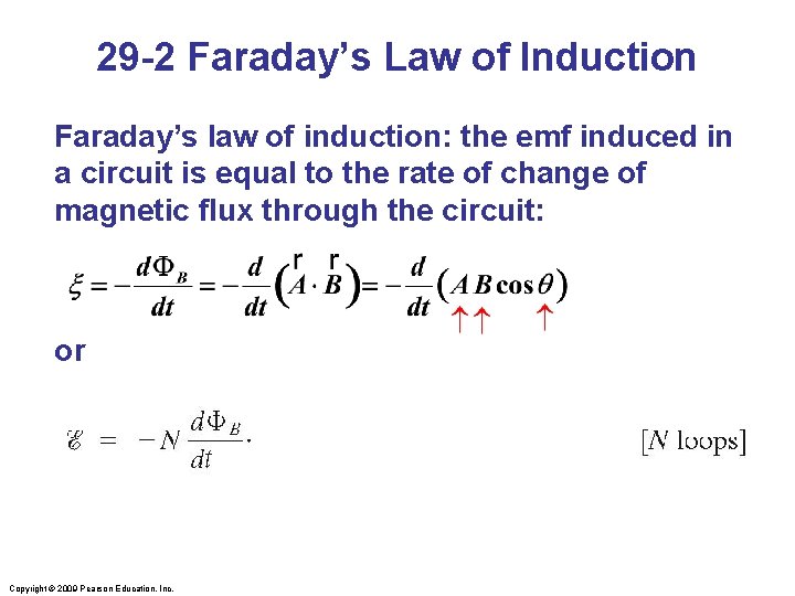 29 -2 Faraday’s Law of Induction Faraday’s law of induction: the emf induced in