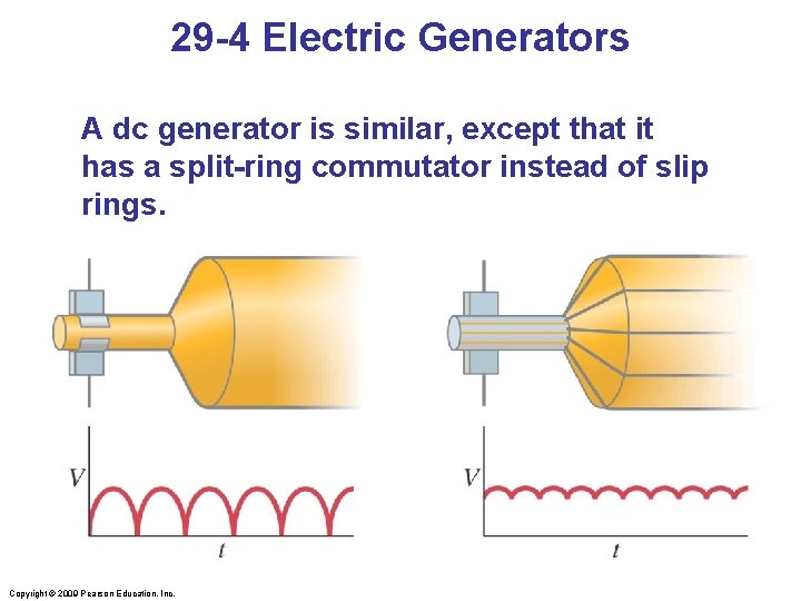 29 -4 Electric Generators A dc generator is similar, except that it has a