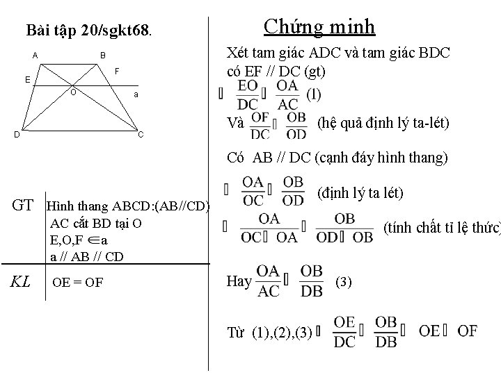 Chứng minh Bài tập 20/sgkt 68. A Xét tam giác ADC và tam giác