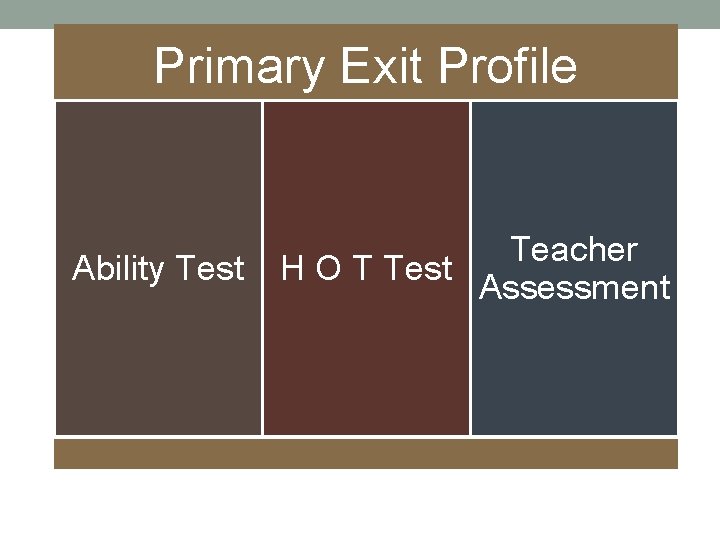 Primary Exit Profile Ability Test Teacher H O T Test Assessment 