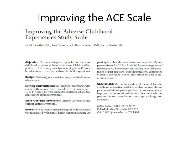Improving the ACE Scale 