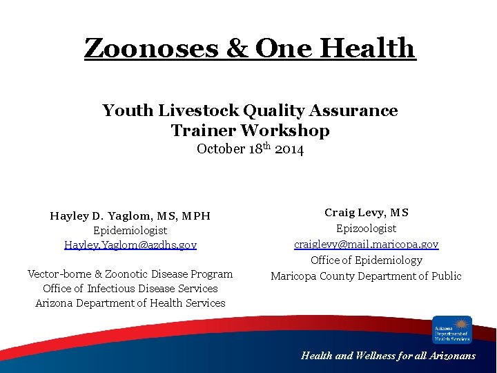 Zoonoses One Health Youth Livestock Quality Assurance Trainer