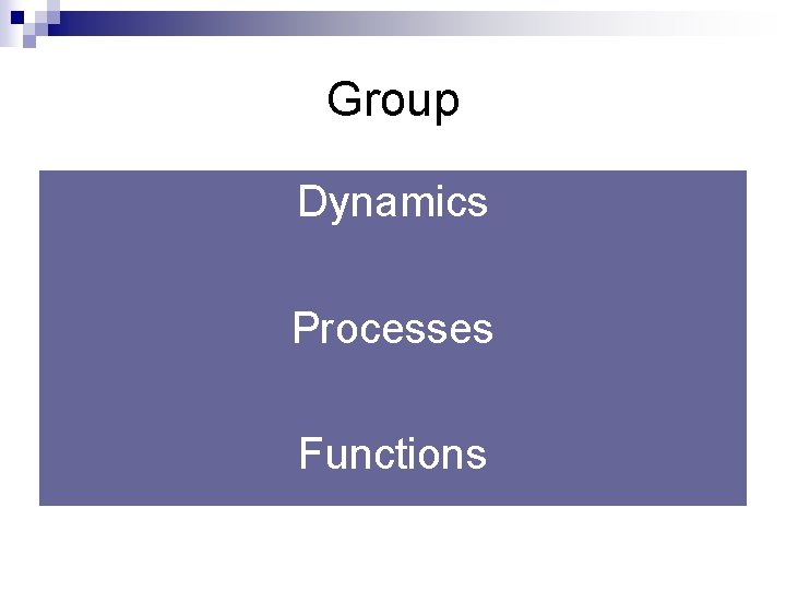 Group Dynamics Processes Functions 