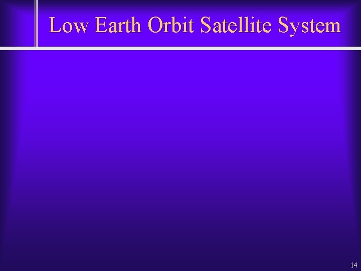 Low Earth Orbit Satellite System 14 