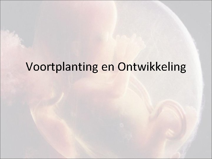 Voortplanting en Ontwikkeling 