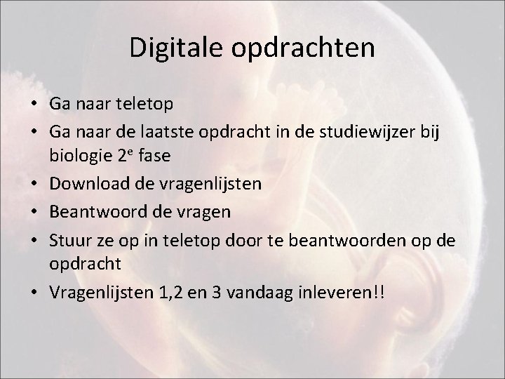 Digitale opdrachten • Ga naar teletop • Ga naar de laatste opdracht in de