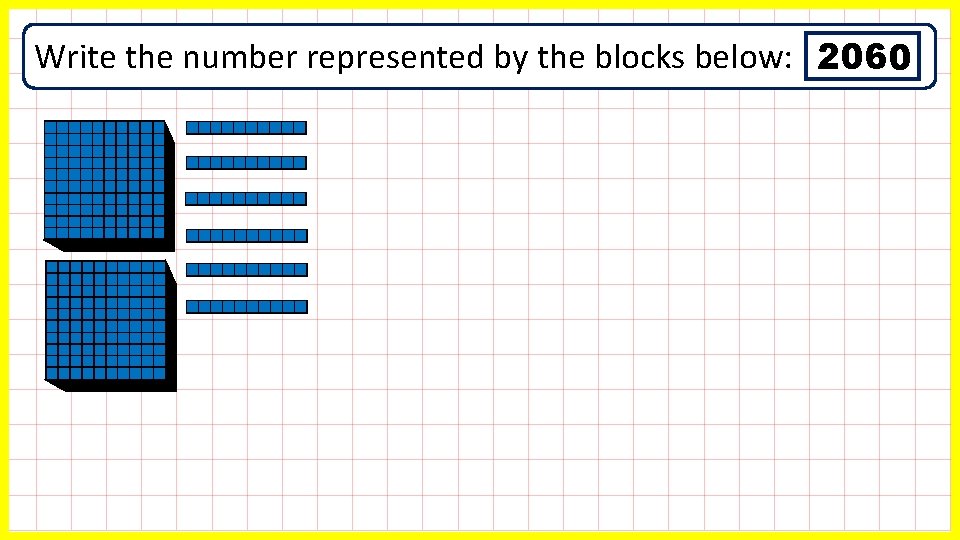 Write the number represented by the blocks below: 2060 