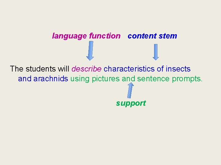 language function content stem The students will describe characteristics of insects and arachnids using language function content stem The students will describe characteristics of insects and arachnids using