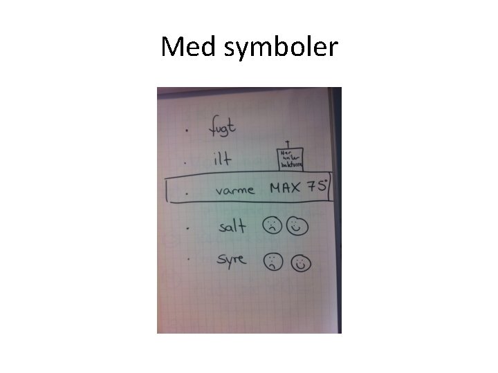 Med symboler Med symboler