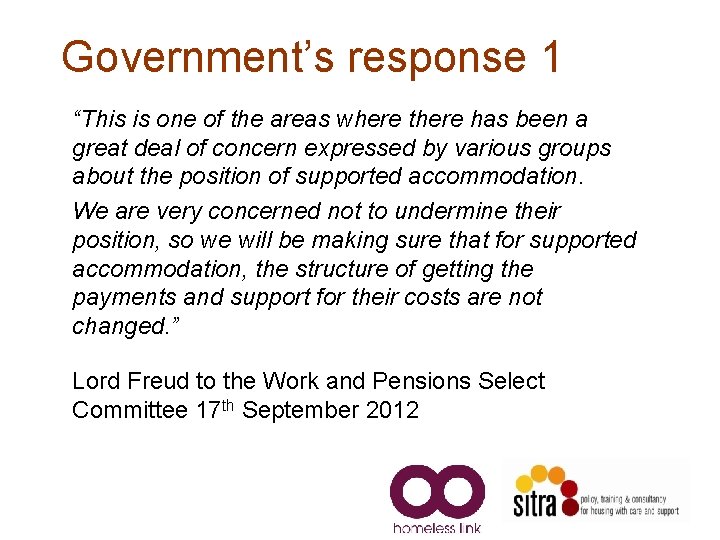 Government’s response 1 “This is one of the areas where there has been a Government’s response 1 “This is one of the areas where there has been a
