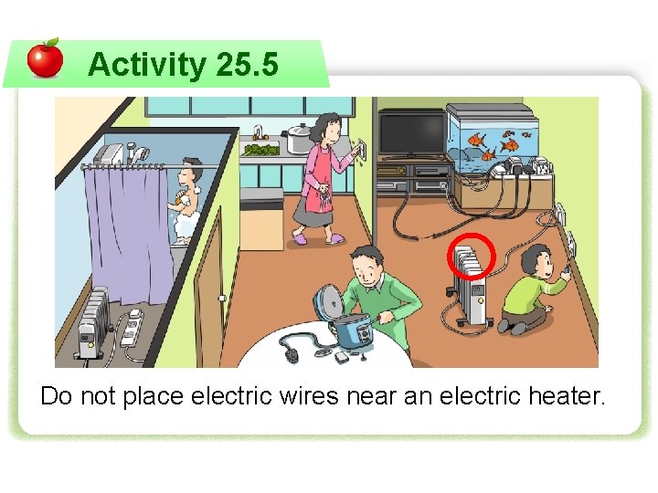 Activity 25. 5 Do not place electric wires near an electric heater. 