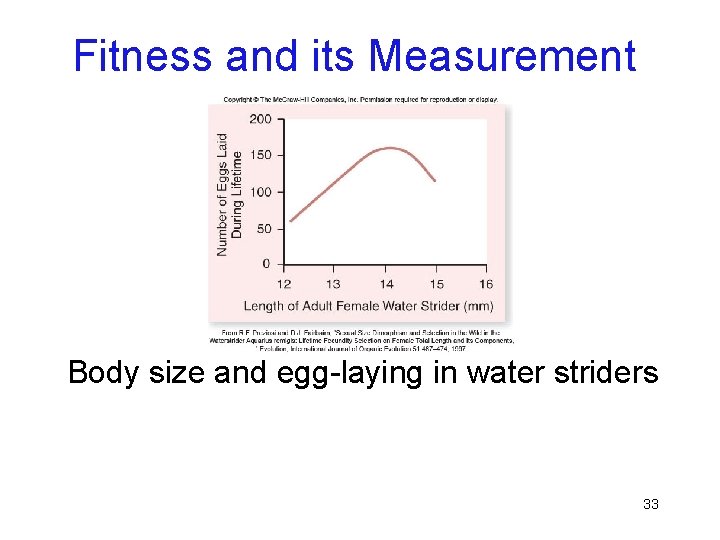 Fitness and its Measurement Body size and egg-laying in water striders 33 