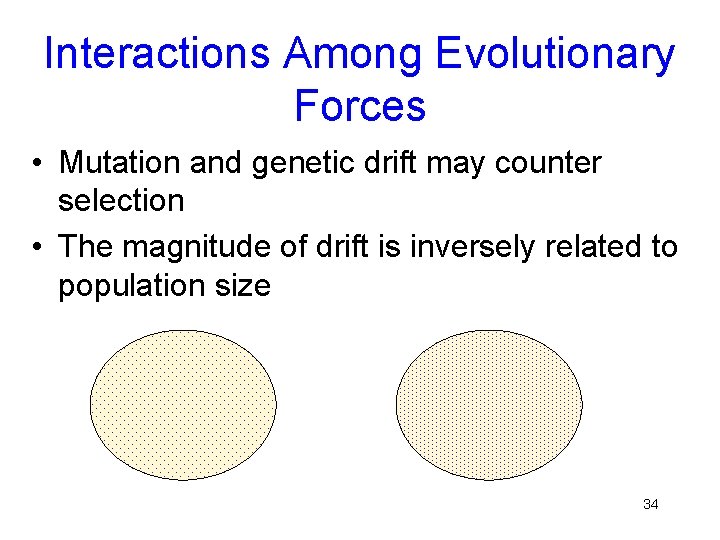 Interactions Among Evolutionary Forces • Mutation and genetic drift may counter selection • The