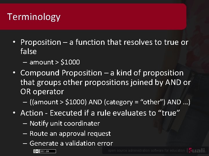 Terminology • Proposition – a function that resolves to true or false – amount