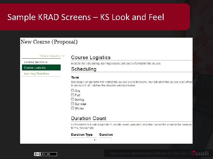 Sample KRAD Screens – KS Look and Feel open source administration software for education