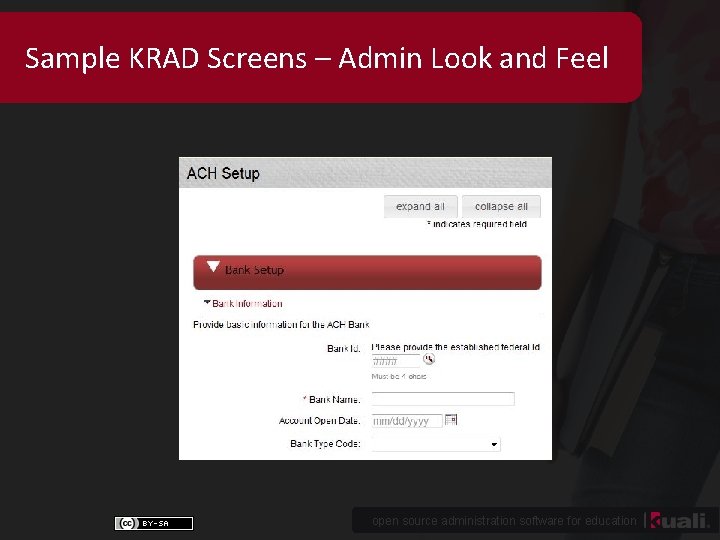 Sample KRAD Screens – Admin Look and Feel open source administration software for education