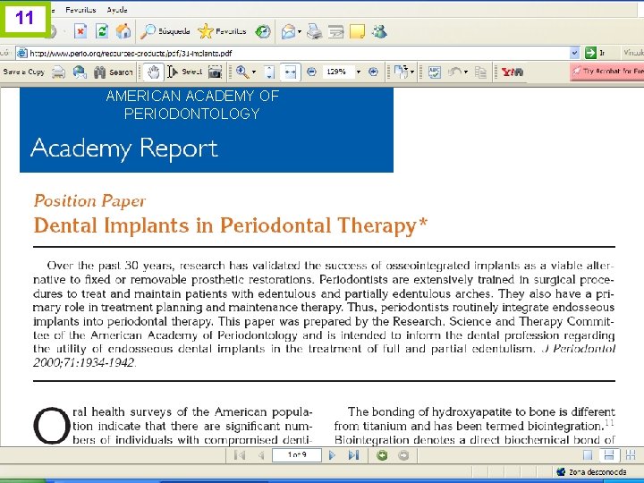 11 AMERICAN ACADEMY OF PERIODONTOLOGY J. I. H. 