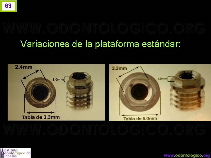 63 Variaciones de la plataforma estándar: 