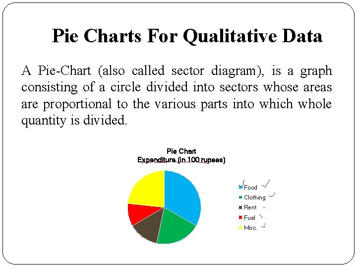 Pie Charts For Qualitative Data A Pie-Chart (also called sector diagram), is a graph