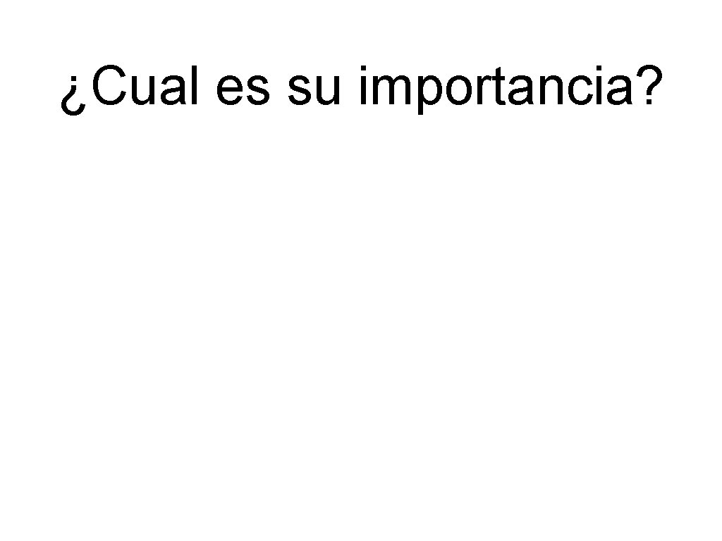 ¿Cual es su importancia? 