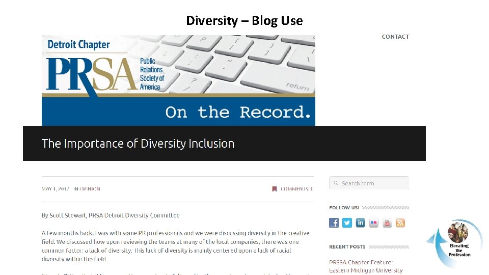 Diversity – Blog Use 