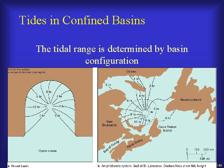 . Tides in Confined Basins The tidal range is determined by basin configuration 17