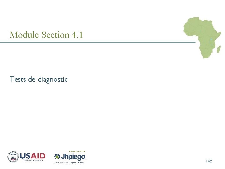 Module Section 4. 1 Tests de diagnostic 142 