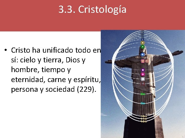 3. 3. Cristología • Cristo ha unificado todo en sí: cielo y tierra, Dios