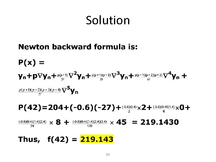 Solution 69 