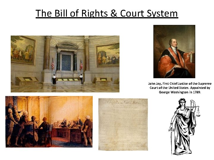 The Bill of Rights & Court System John Jay, First Chief Justice of the