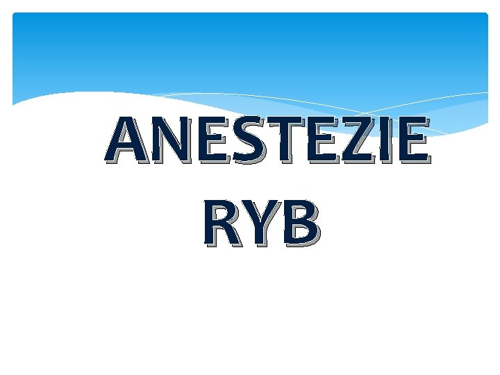 ANESTEZIE RYB 