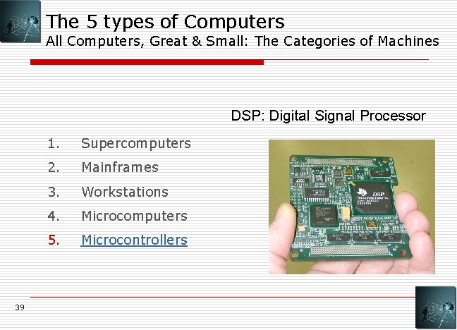 The 5 types of Computers All Computers, Great & Small: The Categories of Machines