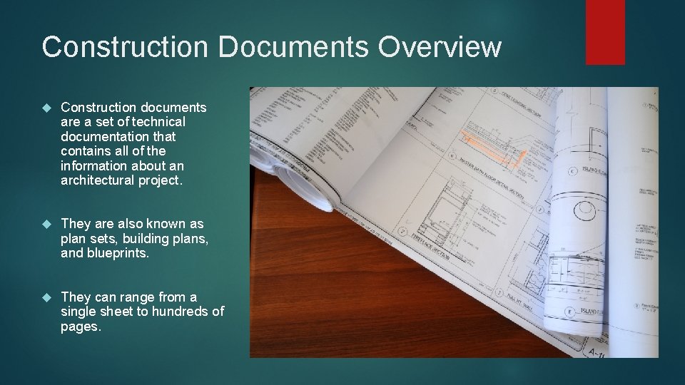 Construction Documents Overview Construction documents are a set of technical documentation that contains all