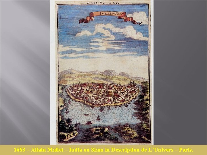 1683 – Allain Mallet – Iudia ou Siam in Description de L’Univers – Paris.