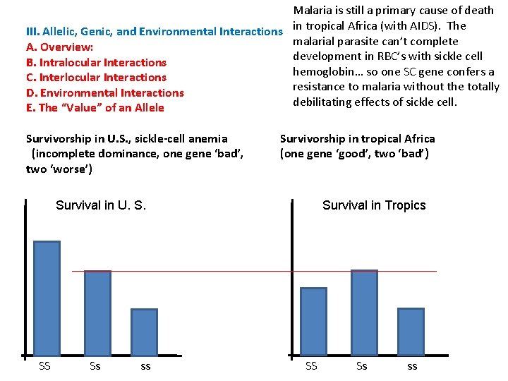Malaria is still a primary cause of death III. Allelic, Genic, and Environmental Interactions