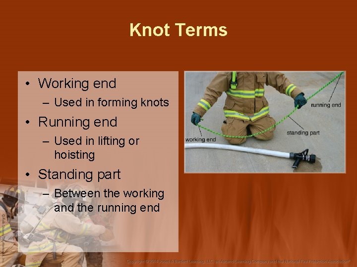 Knot Terms • Working end – Used in forming knots • Running end –