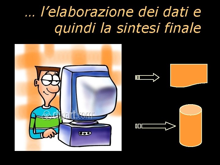 … l’elaborazione dei dati e quindi la sintesi finale 