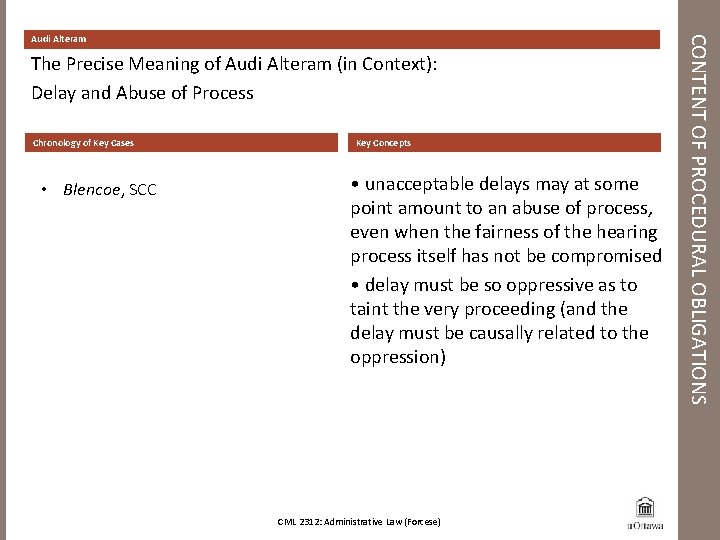 The Precise Meaning of Audi Alteram (in Context): Delay and Abuse of Process Chronology