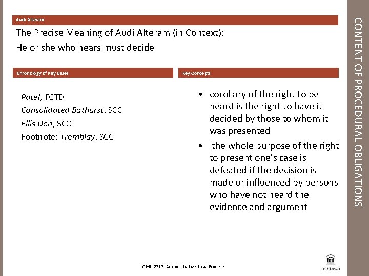 The Precise Meaning of Audi Alteram (in Context): He or she who hears must