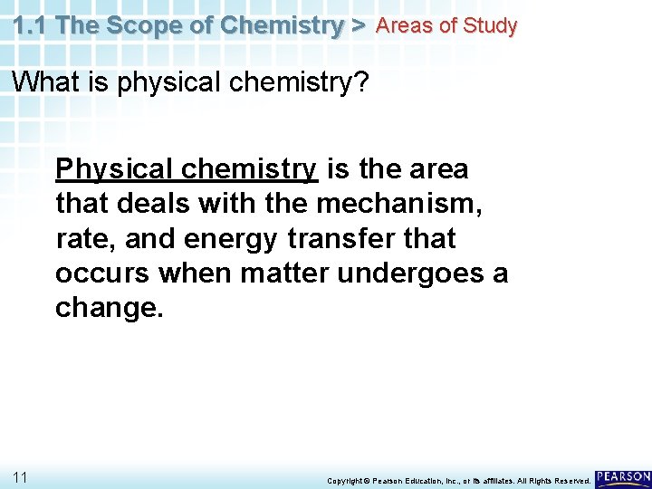 1. 1 The Scope of Chemistry > Areas of Study What is physical chemistry?