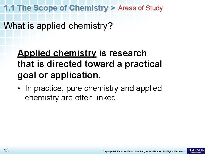 1. 1 The Scope of Chemistry > Areas of Study What is applied chemistry?