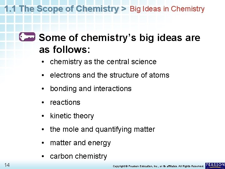 1. 1 The Scope of Chemistry > Big Ideas in Chemistry Some of chemistry’s