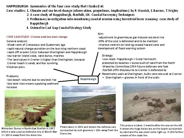 HAPPISBURGH- Summaries of the four case study that I looked at: Case studies: 1.