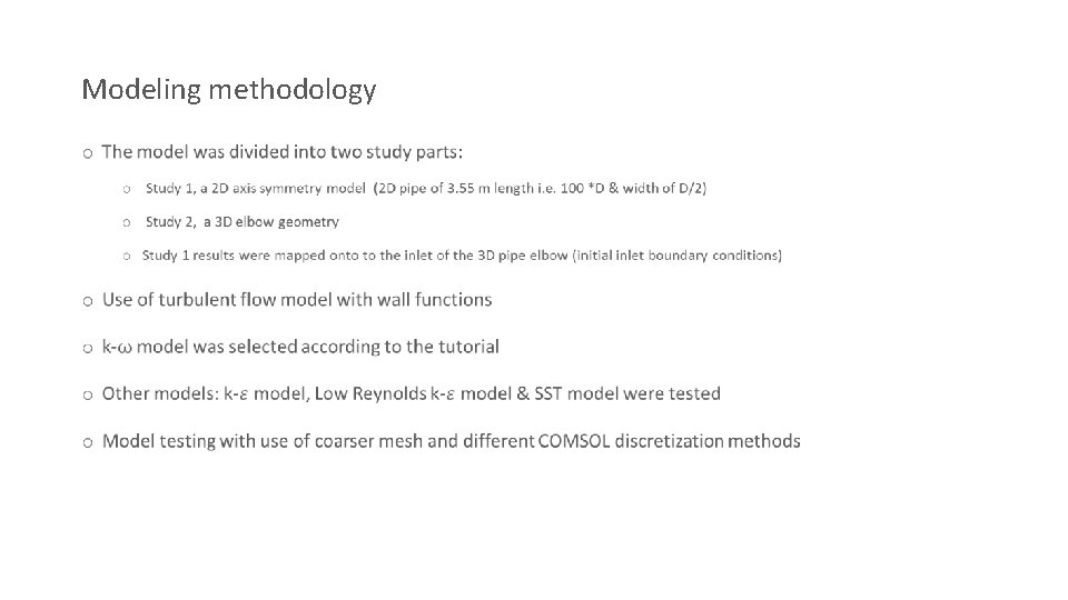 Modeling methodology • 