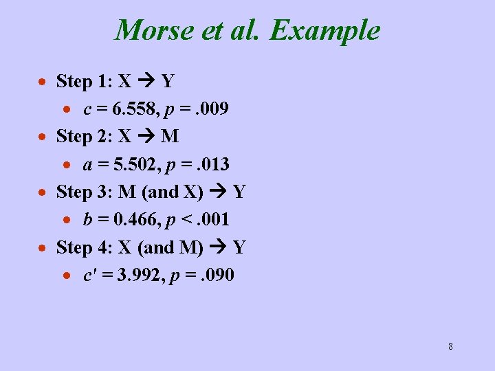 Morse et al. Example · Step 1: X Y · c = 6. 558,