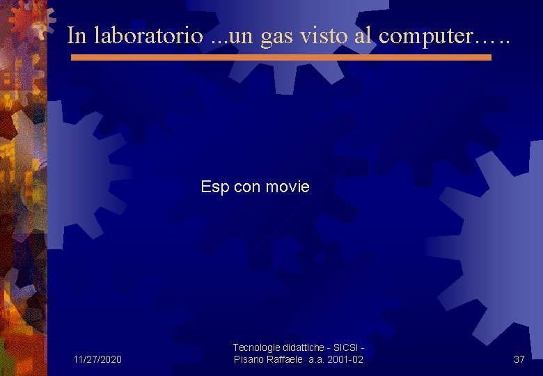In laboratorio. . . un gas visto al computer…. . 11/27/2020 Esp con movie