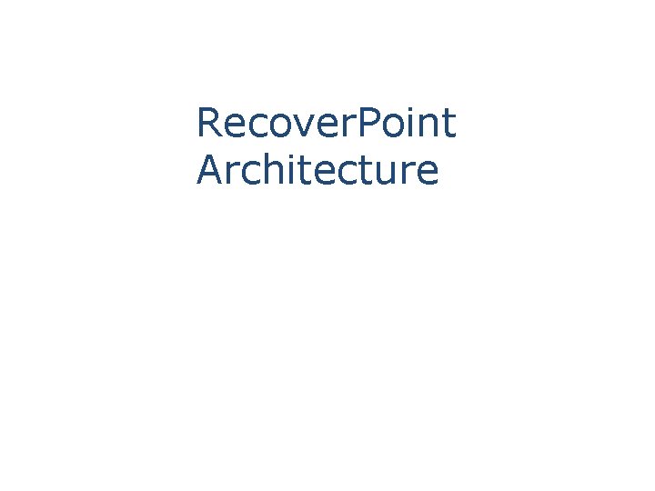 Recover. Point Architecture 