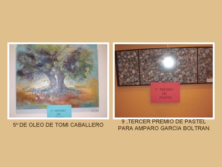 5º DE OLEO DE TOMI CABALLERO 9 , TERCER PREMIO DE PASTEL PARA AMPARO