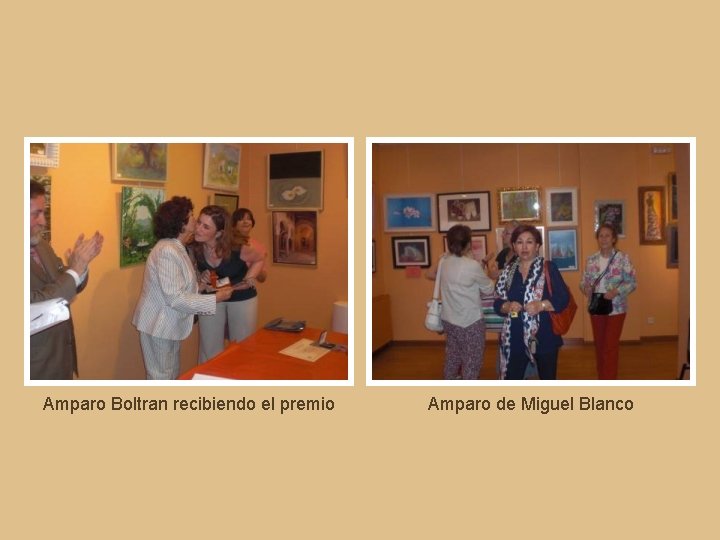 Amparo Boltran recibiendo el premio Amparo de Miguel Blanco 