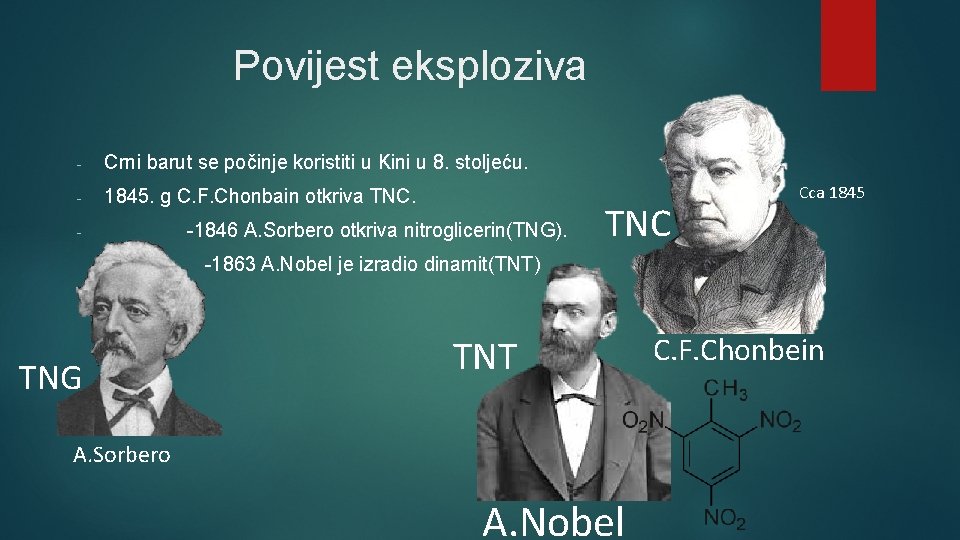 Povijest eksploziva - Crni barut se počinje koristiti u Kini u 8. stoljeću. -